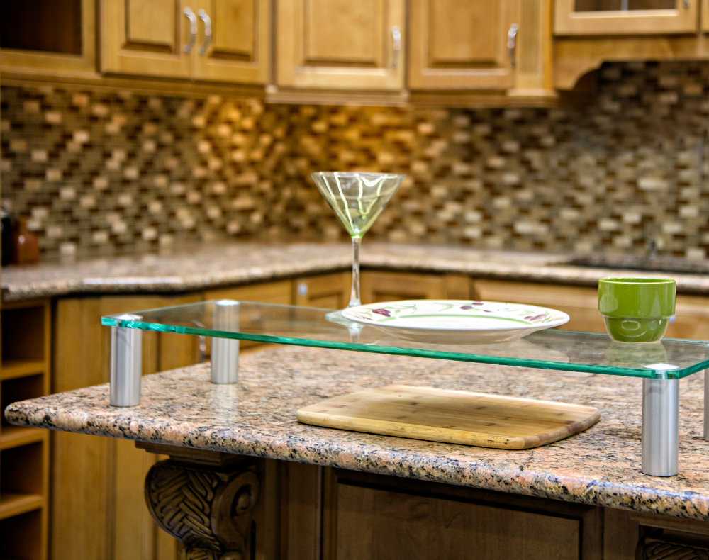 Kitchen Island with Multi-level Counter