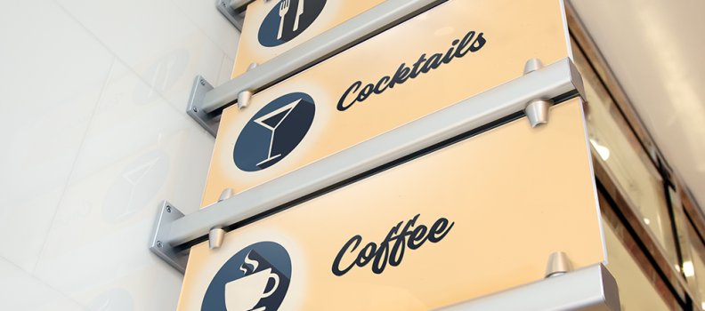 2 single blade sign kits and 2 double blade sign kits make up this sign array.